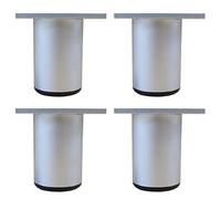 Set de 4 Patas para Muebles Aluminio Armario De Cocina Pies Redondo Ajustables Cocina Patas para Muebles-8cm-Blanco
