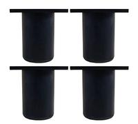 Set de 4 Patas para Muebles Aluminio Armario De Cocina Pies Redondo Ajustables Cocina Patas para Muebles-6cm-Negro