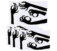 Set de 4 Pegatinas Decorativas de Pared de Halloween, PVC, 36,5x60,5 cm, Autoadhesivas - Diseño Terrorífico, Fácil Aplicación, Perfectas para Fiesta y Decoración Hogareña