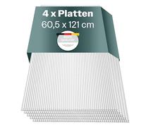Set de 4 placas multipared para invernadero 60,5 x 121 cm - Placas de policarbonato, placas de plástico de 4 mm, placas para invernadero resistentes al clima, placas de policarbonato alveolares