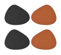 Set De 4 Posavasos De Placemats De Vinilo 45 X 36 Cm Oval Negro Y Marrón