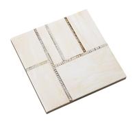 Set de 4 Posavasos de Resina, Hueso y Madera en Natural 10x10x0.8 cm