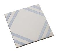 Set de 4 Posavasos de Resina y Madera en Blanco y Azul 10x10x0.6 cm