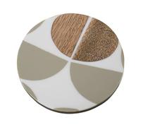 Set de 4 Posavasos de Resina y Madera en Gris y Natural 10x10x0.8 cm
