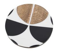 Set de 4 Posavasos de Resina y Madera en Negro y Natural 10x10x0.8 cm