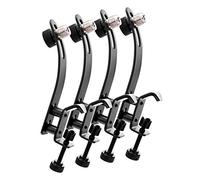 SET DE 4 Pronomic DMK-10 Abrazadera para aro de tensión (para abrazaderas de micrófono 3/8" y 5/8", peso 180 g, material acero) negro