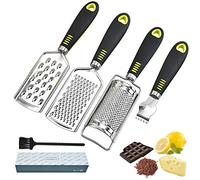 Set de 4 Rallador Manual de Cocina Limon Tomate Queso Verduras, Parmesano Zester Tool Pequeño Acero Fino&Grueso para Zanahoria Cocteleria Ajo Lemon Citrus Manzana Citricos Especias Fruta Cebolla