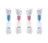 Set de 4 Relojes de Arena con Sonrisas para Niños - Temporizador de 3 Minutos para Cepillado Dental, Cocina, Juegos y Oficina, Seguro y Multifuncional, Ideal para Educación del Tiempo (4pcs)