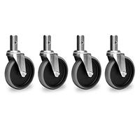 Set de 4 Ruedas de Transporte Stagecaptain 125 mm Sin Freno, Orificio: 8 mm