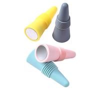 Set de 4 selladores de bebidas de silicona con tapón de anillo de rosca para vino y bebida, protector de botellas multiusos