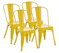 Set de 4 sillas apilables benedikt metal amarillo 48x44x89 cm