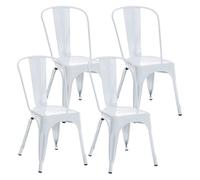 Set de 4 sillas apilables benedikt metal blanco 48x44x89 cm