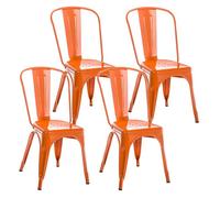Set de 4 sillas apilables benedikt metal naranja 48x44x89 cm
