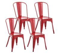 Set de 4 sillas apilables benedikt metal rojo 48x44x89 cm