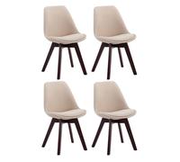 Set de 4 sillas borneo para comedor en tela crema 55x48x84 cm