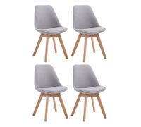 Set de 4 sillas borneo para comedor en tela gris 55x48x84 cm