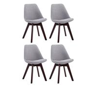 Set de 4 sillas borneo para comedor en tela gris 55x48x84 cm