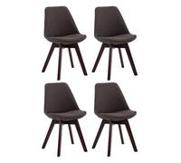 Set de 4 sillas borneo para comedor en tela gris oscuro 55x48x84 cm