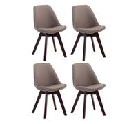 Set de 4 sillas borneo para comedor en tela gris topo 55x48x84 cm