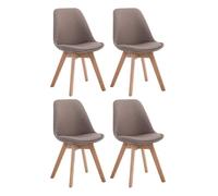 Set de 4 sillas borneo para comedor en tela gris topo 55x48x84 cm