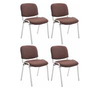 CLP Set De 4 Sillas Confidente Ken Chrom Tapizadas En Tela I Juego De 4 Sillas para Conferencias Acolchadas & Apilables, Color:marrón