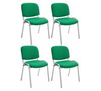 Set de 4 sillas confidente ken chrom tela verde 64x54x79 cm