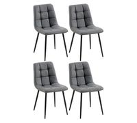 CLP Set de 4 sillas de Comedor Antibes en Polipiel I Juego de 4 butacas Modernas para salón con Base metálica de 4 Patas, Color:Gris Oscuro