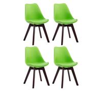 Set de 4 sillas de comedor borneo en polipiel simil cuero verde 55x48x84 cm