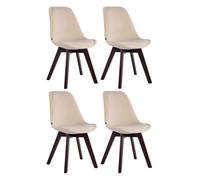 Set de 4 sillas de comedor borneo tapizadas en terciopelo crema 55x48x84 cm