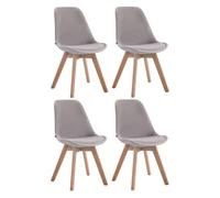 Set de 4 sillas de comedor borneo tapizadas en terciopelo gris 55x48x84 cm