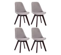 Set de 4 sillas de comedor borneo tapizadas en terciopelo gris 55x48x84 cm