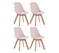 Set de 4 sillas de comedor borneo tapizadas en terciopelo rosado 55x48x84 cm