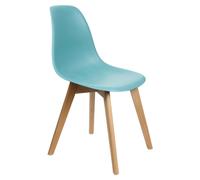 Set de 4 sillas de comedor coque de madera de color turquesa de 86,4x52x46,2cm