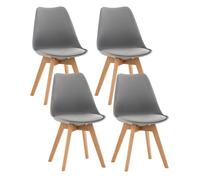 Set de 4 sillas de comedor linares plástico gris 50x49x83 cm