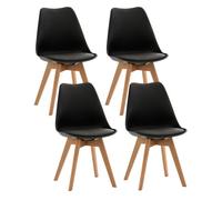 Set de 4 sillas de comedor linares plástico negro 50x49x83 cm