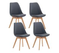 Set de 4 sillas de comedor linares tela gris oscuro 50x49x83 cm