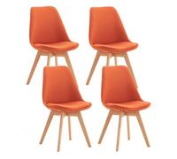 Set de 4 sillas de comedor linares tela naranja 50x49x83 cm