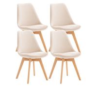 Set de 4 sillas de comedor linares terciopelo beige 50x49x83 cm