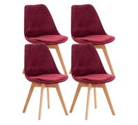 Set de 4 sillas de comedor linares terciopelo burdeos 50x49x83 cm