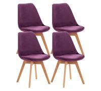 Set de 4 sillas de comedor linares terciopelo lila 50x49x83 cm