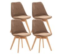 Set de 4 sillas de comedor linares terciopelo marrón 50x49x83 cm