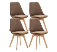 Set de 4 sillas de comedor linares terciopelo marrón oscuro 50x49x83 cm