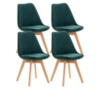 Set de 4 sillas de comedor linares terciopelo verde 50x49x83 cm