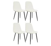 CLP Set de 4 sillas de Comedor Acolchadas Maryam, sillas de Cocina con Respaldo, soportan hasta 150 kg para Cocina, salón y Dormitorio Color:Crema;Material:Tela