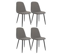 CLP Set de 4 sillas de Comedor Acolchadas Maryam, sillas de Cocina con Respaldo, soportan hasta 150 kg para Cocina, salón y Dormitorio Color:Gris Claro;Material:Tela