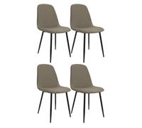 CLP Set de 4 sillas de Comedor Acolchadas Maryam, sillas de Cocina con Respaldo, soportan hasta 150 kg para Cocina, salón y Dormitorio Color:Gris Pardo;Material:Tela