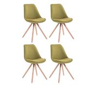 Set de 4 sillas de comedor toulouse en tela verde 56x48x84 cm