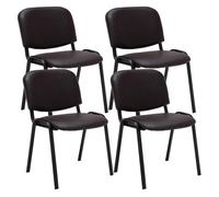 CLP Set De 4 Sillas De Reuniones Ken En Piel Sintética I 4 Sillas De Conferencia con Base De Metal I 4 Sillas Confidentes Apilables I Color:, Color:marrón
