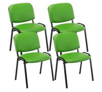CLP Set De 4 Sillas De Reuniones Ken En Piel Sintética I 4 Sillas De Conferencia con Base De Metal I 4 Sillas Confidentes Apilables I Color: | Color Verde Claro