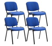 Set de 4 sillas de reuniones ken en tela azul 53x53x83 cm